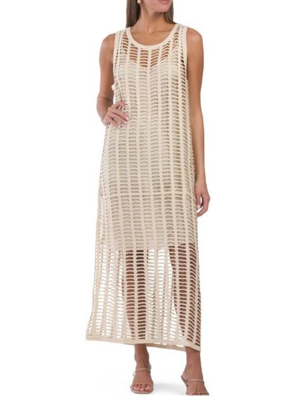 NWT Zara Open Knit Mesh Tunic Maxi Dress / Coverup - Cream - Size
Small